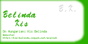 belinda kis business card